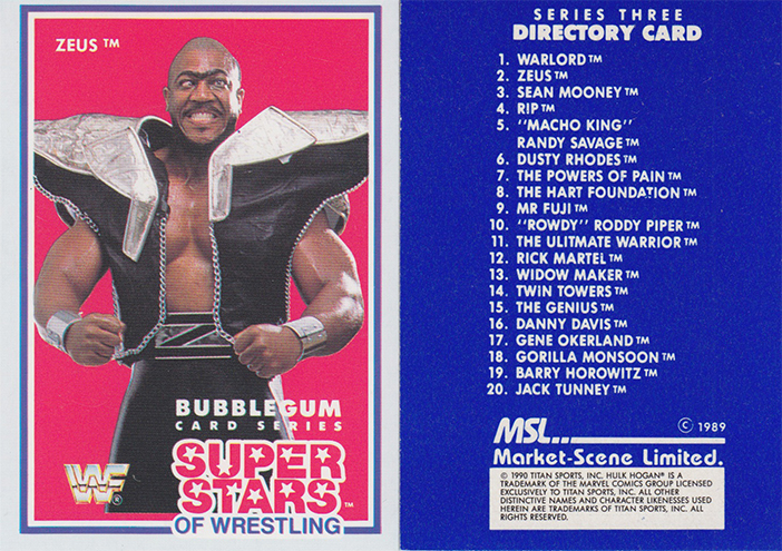 1989-1990 WWF Bubblegum Card Series Superstars Of Wrestling Series Three (Market Scene Limited) Sample