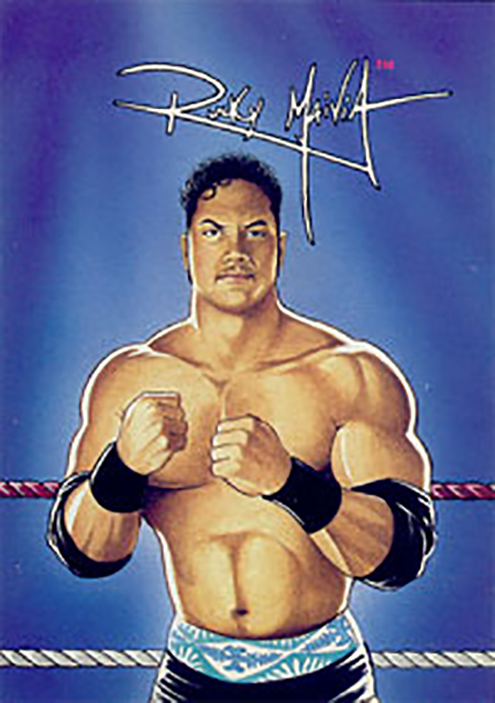 1994-2001 WWF JusToys Bendables Figure Cards Rocky Maivia