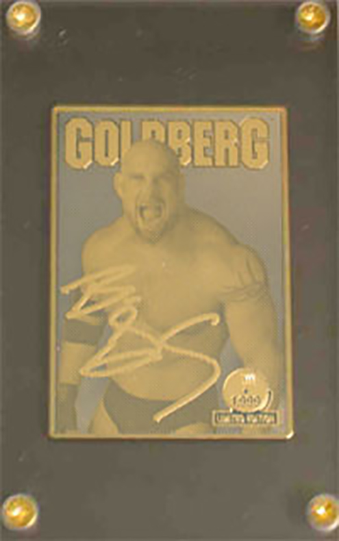 1999 WCW Goldberg 24K Gold Mini Card (Authentic Images)