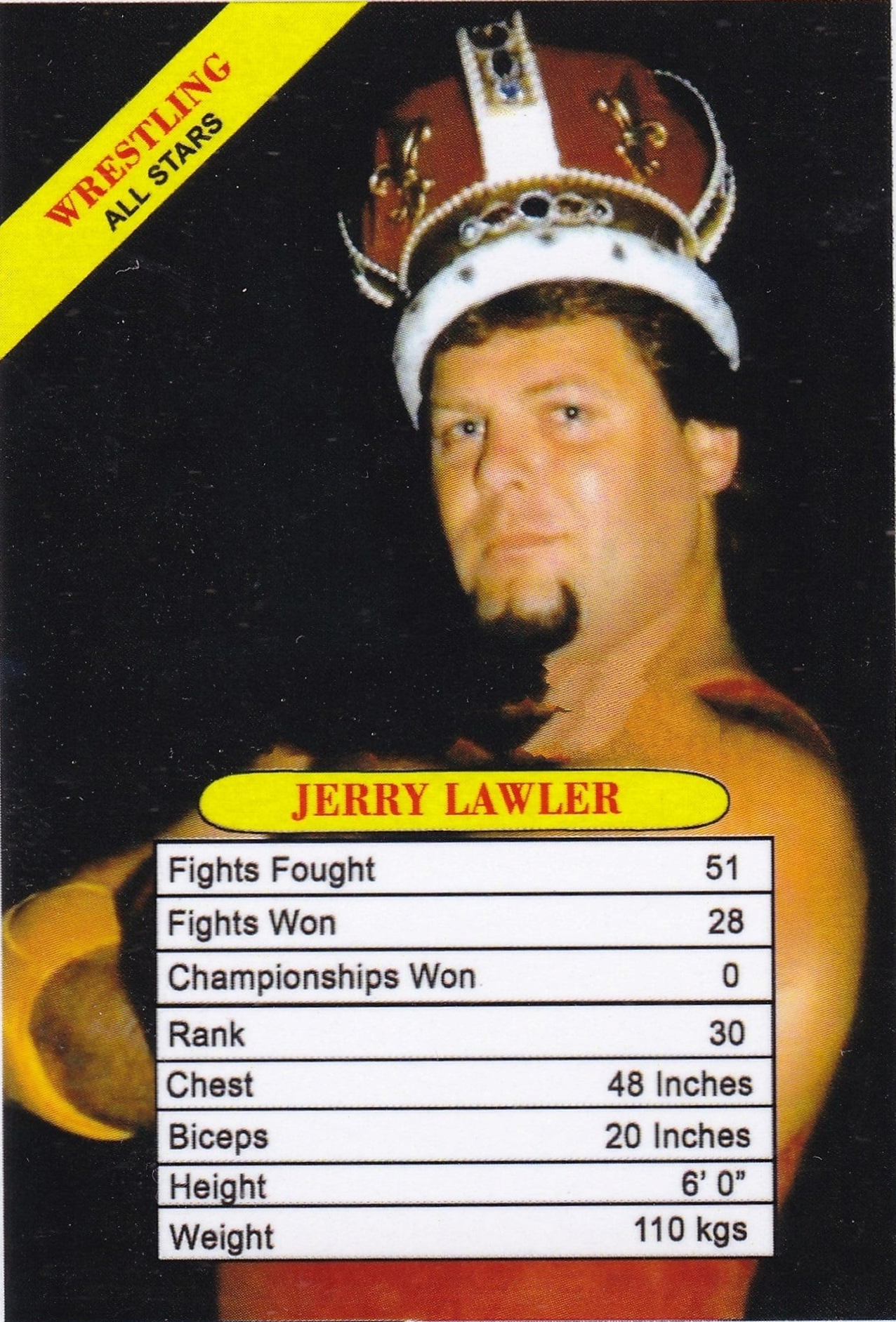 1993 WWF Universal Trump Cards (India) Jerry Lawler