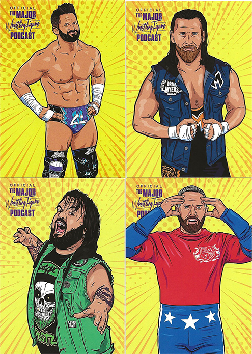 2021 Major Wrestling Figure Podcast Major Bendies Cards (Major Pod Network) Set