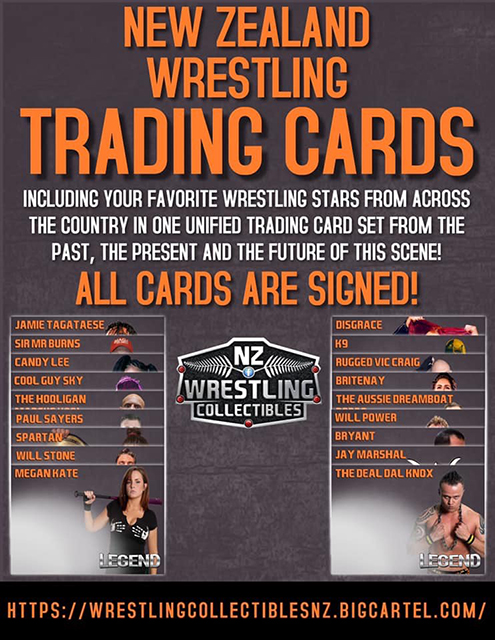 2021 New Zealand Wrestling Series One Trading Cards (NZ Wrestling Collectibles) Sell Sheet