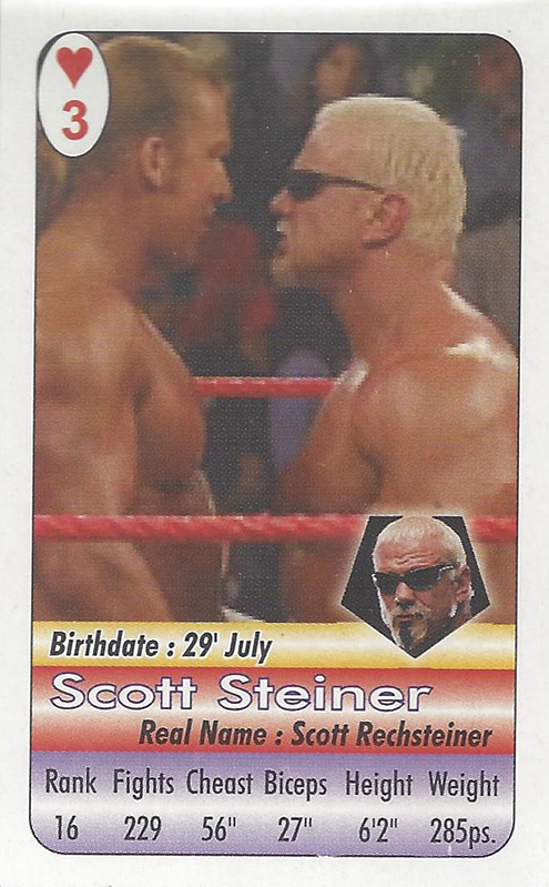 2003 WWE Mahavir Trump Cards (India) Scott Steiner 3 Hearts