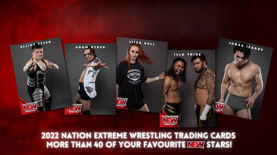 2022 Nation Extreme Wrestling Trading Cards Ad Sheet